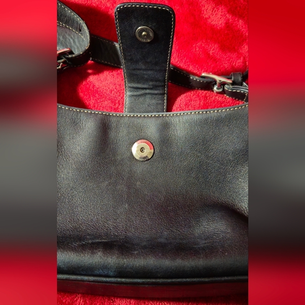 Vintage Coach Hampton Black Leather Hobo Shoulder Bag - Picture 5 of 13